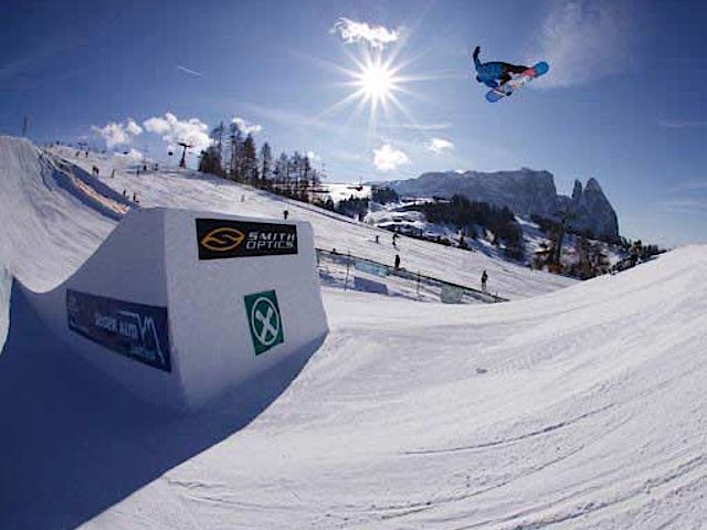 Lo snowpark King Laurin, immerso nel comprensorio sciistico Alpe di Siusi