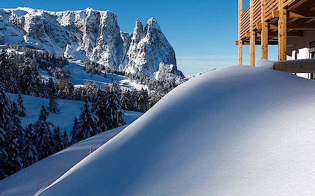 Winter landscape on the Alpe di Siusi