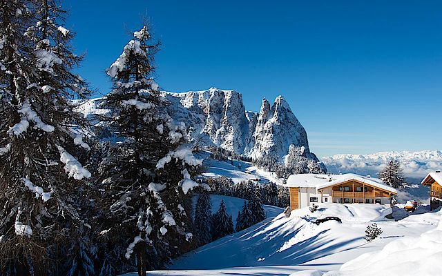 The Hotel Chalet Dolomites in winter